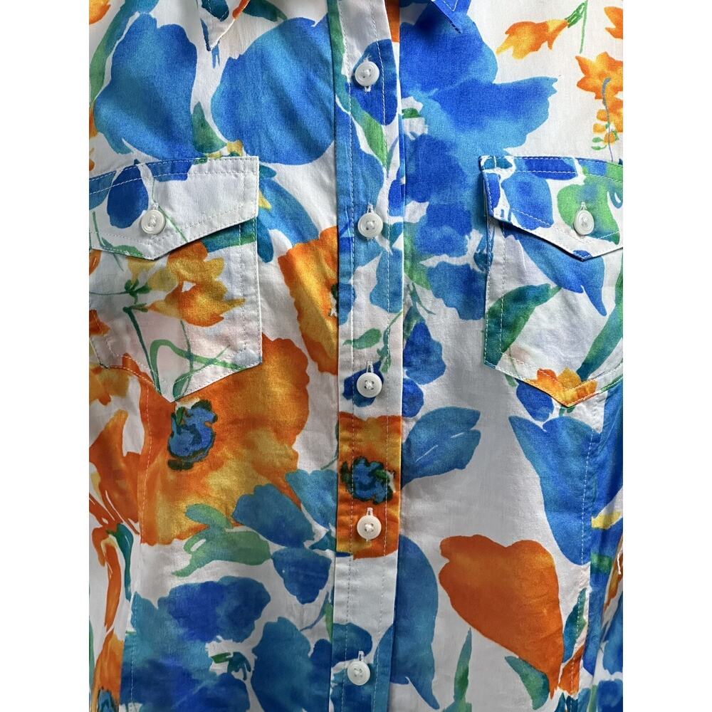 Jones‎ New York Sport Petite PL Sleeveless Floral Blouse Two Front Pockets - Picture 15 of 16
